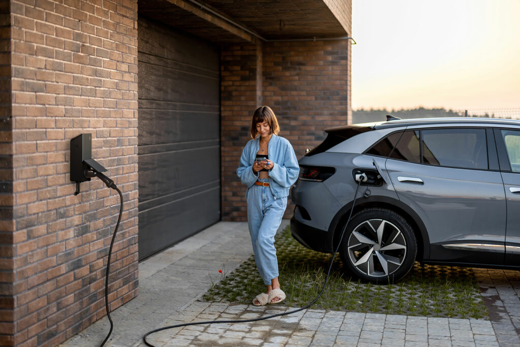 borne watt femme voiture charge garage